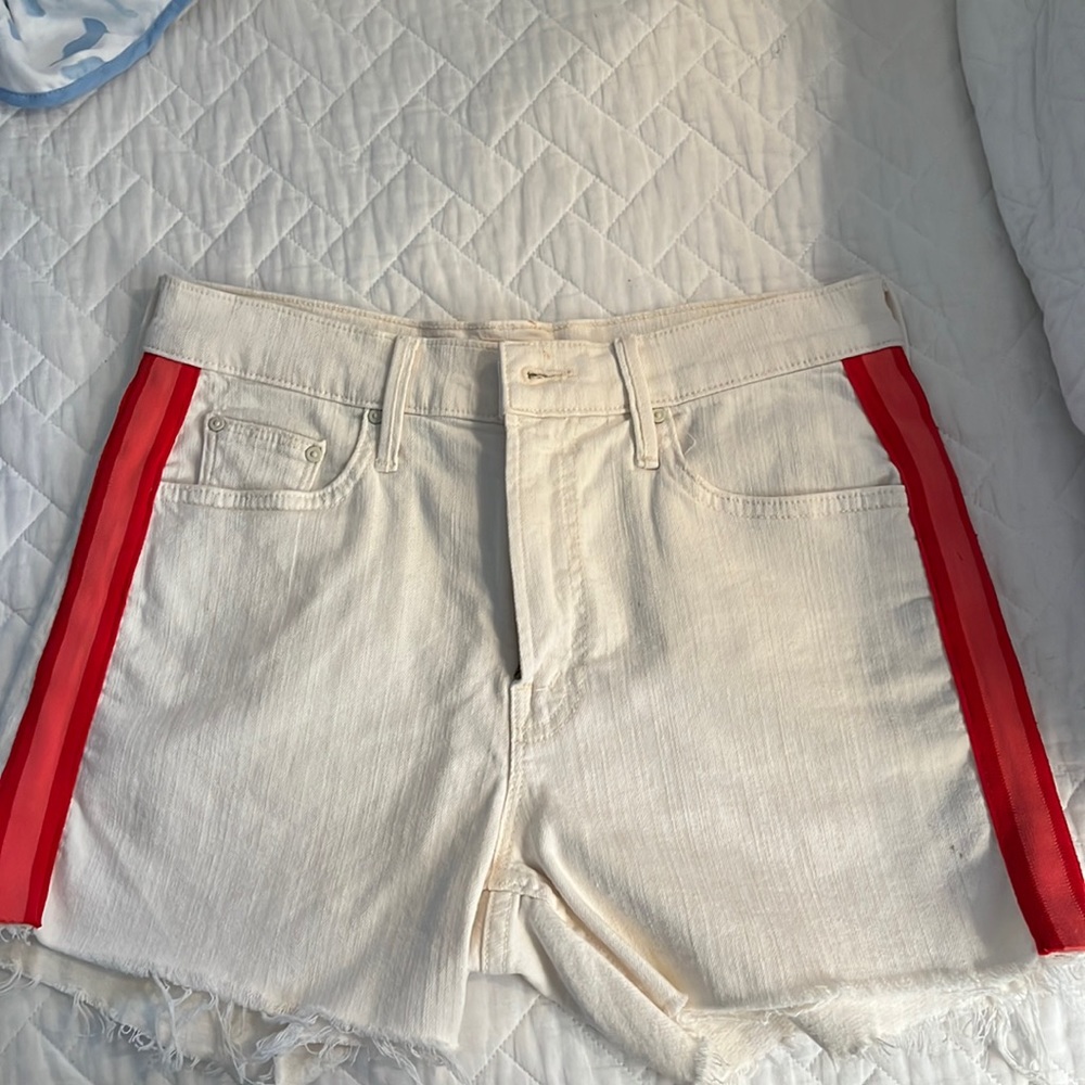 Mother white jean shorts